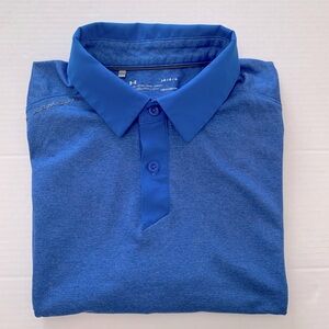 UNDER ARMOUR Heatgear Loose Fit Blue Polo Shirt Size Large